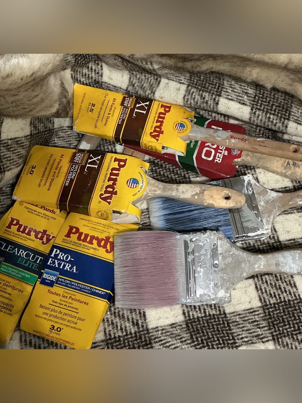 PURDY & WOOSTER NYLON BRISTLES PROFESSIONAL PAINT BRUSHES WITH WOOD HANDLES BUN